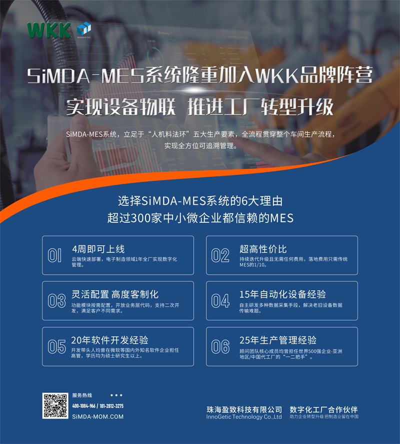 WKK牽手盈致SiMDA系統(tǒng)，為制造賦能—消除信息孤島，推進(jìn)工廠轉(zhuǎn)型升級！
